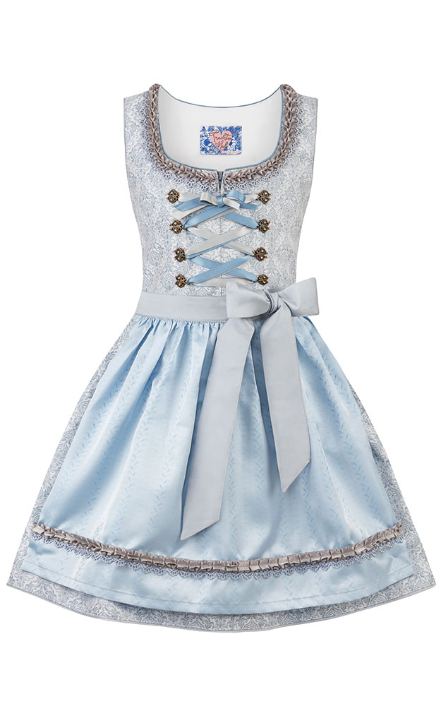 Kinderdirndl Andrea mit Schürze, hellblau