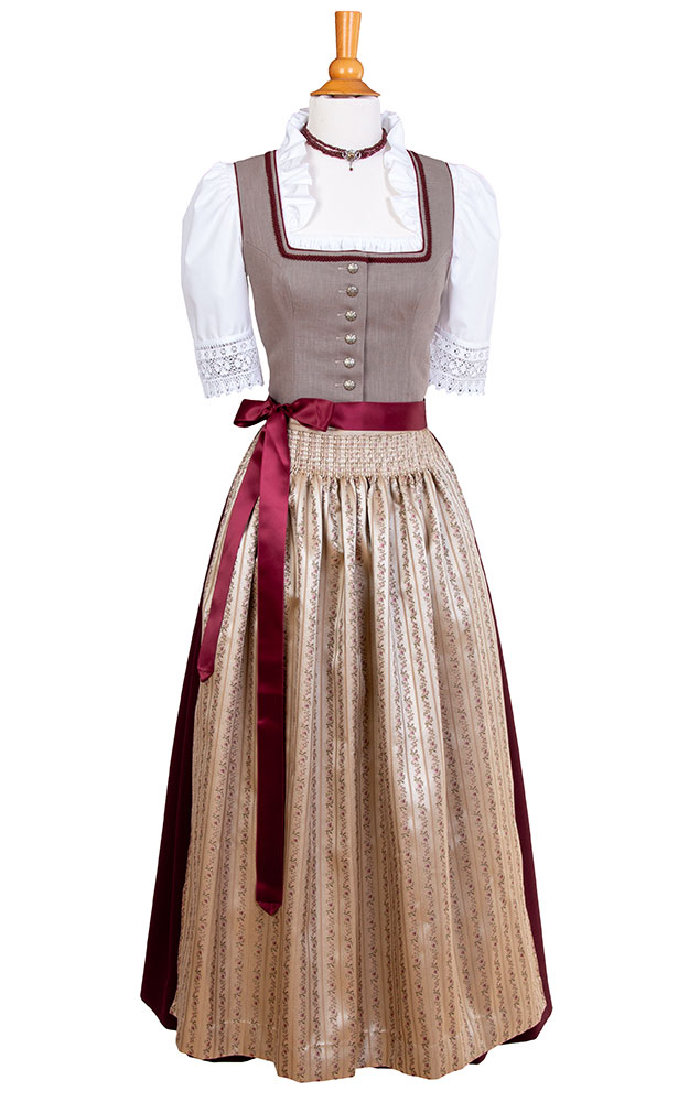 Blusendirndl Abtsee /E weinrot, ohne Schürze