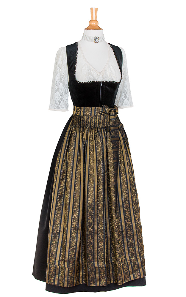 Schürze Breisgau /E, schwarz/gold