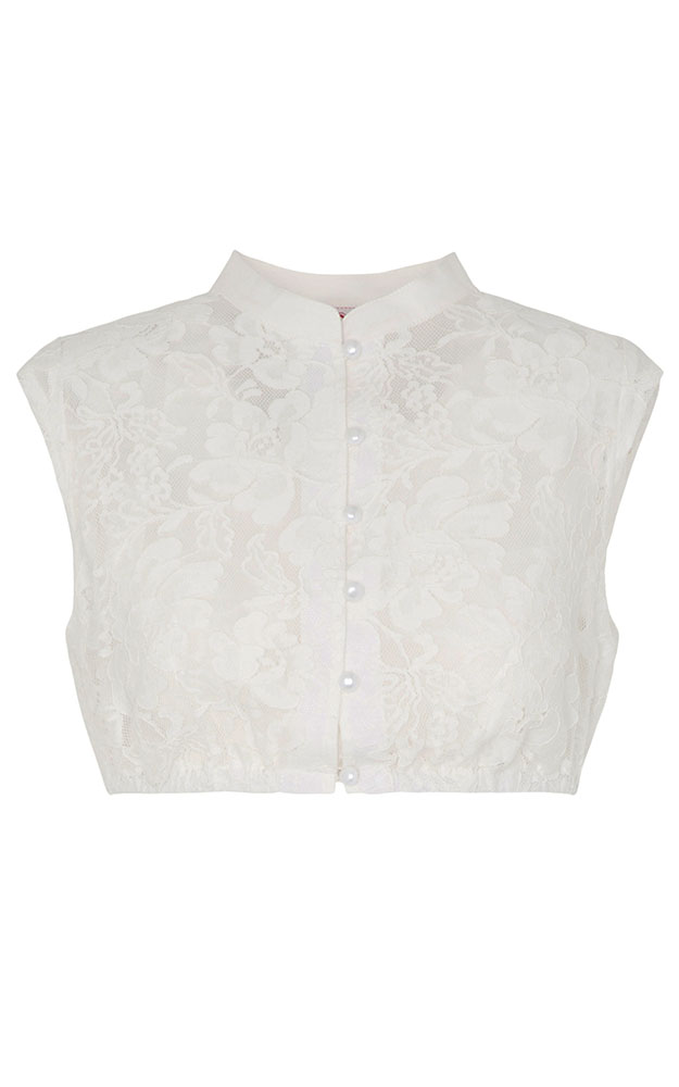 Dirndlbluse Kassandra, creme Spitze