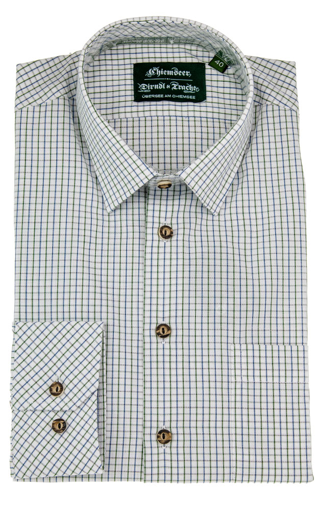 Hemd 2482, # blau/grün/weiß - Slim fit