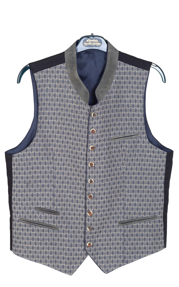 Weste Bürs, beige/blau