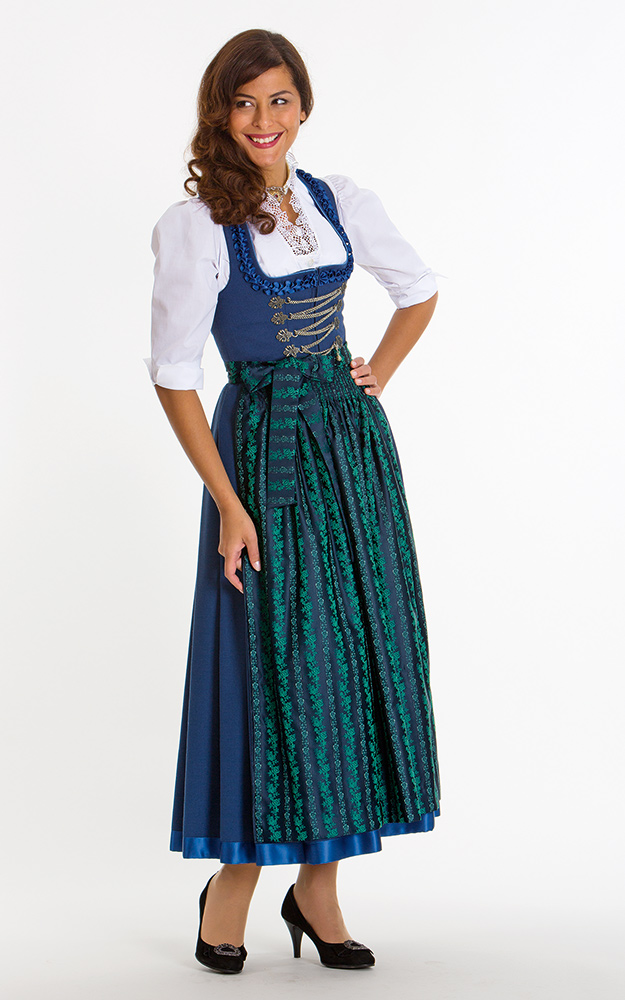 Schürze Straßburg, blau/mint